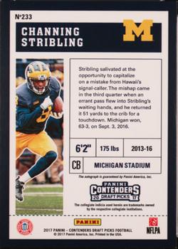 2017 Panini Contenders Draft Picks - Cracked Ice #233 Channing Stribling Back