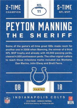 2016 Donruss - Peyton Manning The Sheriff Tribute Red Foil #11 Peyton Manning Back