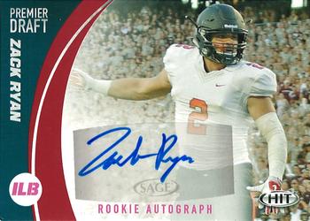 2017 SAGE HIT - Autographs Red #A22 Zack Ryan Front