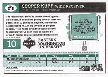 2017 Panini Classics #218 Cooper Kupp Back