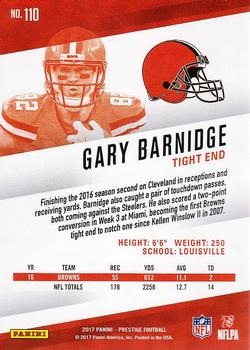 2017 Panini Prestige #110 Gary Barnidge Back