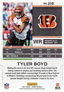 2017 Score - Black #219 Tyler Boyd Back