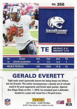 2017 Score - Black #356 Gerald Everett Back