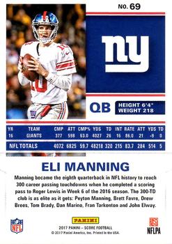 2017 Score - End Zone #69 Eli Manning Back