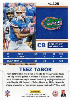 2017 Score - First Down #429 Teez Tabor Back