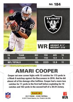 2017 Score - Gold #184 Amari Cooper Back