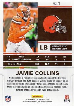 2017 Score - Red #1 Jamie Collins Back