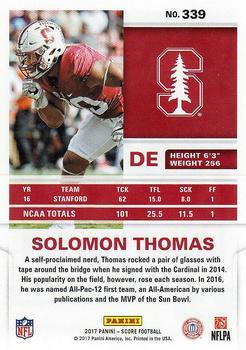 2017 Score - Red #339 Solomon Thomas Back