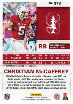 2017 Score - Red #373 Christian McCaffrey Back