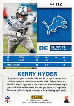2017 Score - Red Zone #112 Kerry Hyder Back