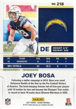 2017 Score - Red Zone #218 Joey Bosa Back