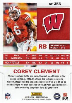 2017 Score - Red Zone #355 Corey Clement Back