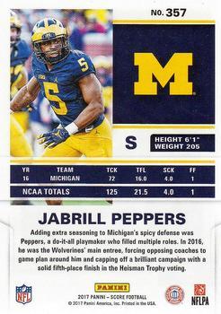 2017 Score - Red Zone #357 Jabrill Peppers Back