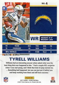 2017 Score - Scorecard #4 Tyrell Williams Back
