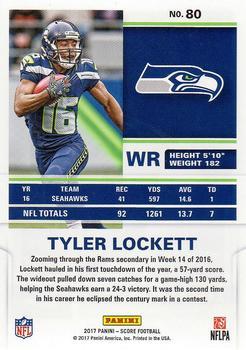 2017 Score - Scorecard #80 Tyler Lockett Back
