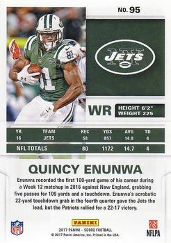 2017 Score - Scorecard #95 Quincy Enunwa Back