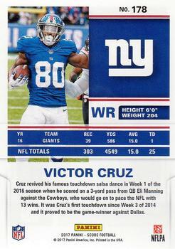 2017 Score - Scorecard #178 Victor Cruz Back