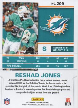 2017 Score - Scorecard #209 Reshad Jones Back