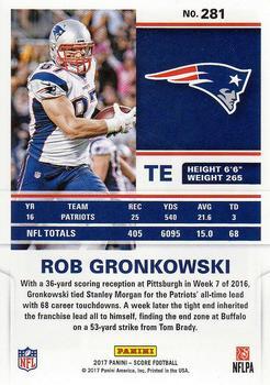 2017 Score - Scorecard #281 Rob Gronkowski Back