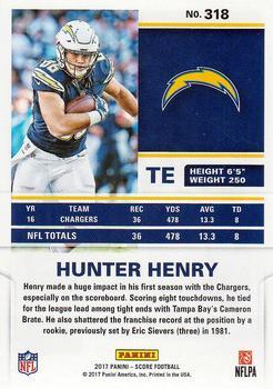 2017 Score - Scorecard #318 Hunter Henry Back
