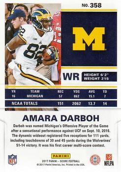 2017 Score - Scorecard #358 Amara Darboh Back