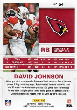 2017 Score - Showcase #54 David Johnson Back