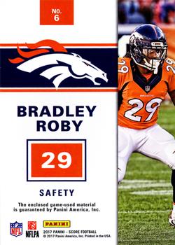 2017 Score - Defenders #6 Bradley Roby Back