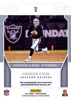 2017 Score - Franchise Fabric #2 Connor Cook Back