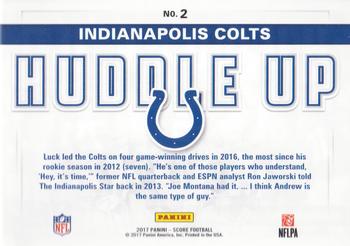 2017 Score - Huddle Up #2 Indianapolis Colts Back