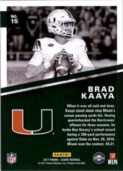 2017 Score - Hype #15 Brad Kaaya Back