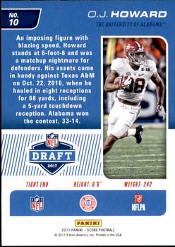 2017 Score - NFL Draft #10 O.J. Howard Back