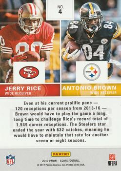 2017 Score - Reflections Green #4 Antonio Brown / Jerry Rice Back