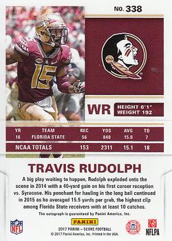 2017 Score - Rookie Autographs #338 Travis Rudolph Back