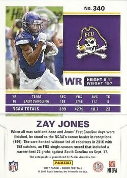 2017 Score - Rookie Autographs #340 Zay Jones Back