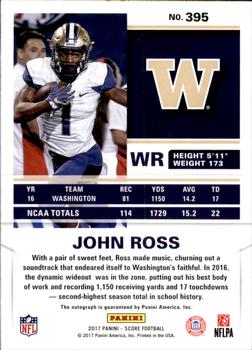 2017 Score - Rookie Autographs #395 John Ross Back