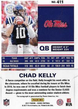 2017 Score - Rookie Autographs #411 Chad Kelly Back