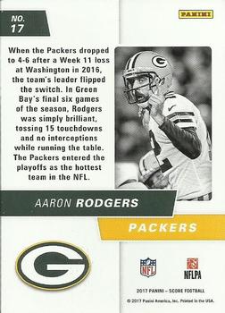 2017 Score - Signal Callers Gold #17 Aaron Rodgers Back