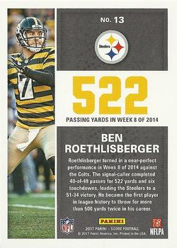 2017 Score - Standout Numbers #13 Ben Roethlisberger Back