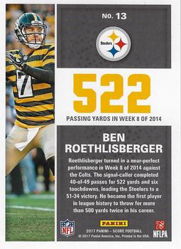 2017 Score - Standout Numbers Red #13 Ben Roethlisberger Back