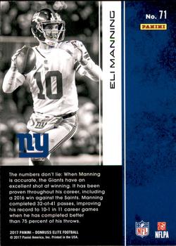 2017 Donruss Elite #71 Eli Manning Back