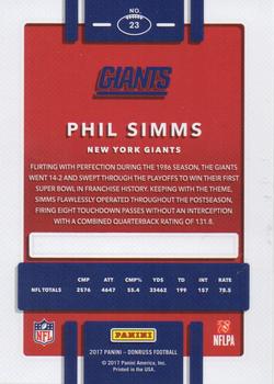 2017 Donruss #23 Phil Simms Back