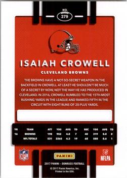 2017 Donruss #279 Isaiah Crowell Back