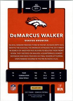 2017 Donruss #371 DeMarcus Walker Back