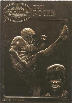 1998 The Danbury Mint Super Bowl XXXIII 22K Gold #14 Tom Rouen Front