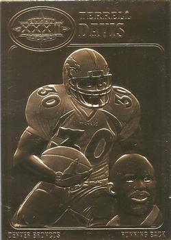 1998 The Danbury Mint Super Bowl XXXIII 22K Gold #15 Terrell Davis Front