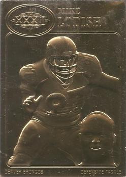 1998 The Danbury Mint Super Bowl XXXIII 22K Gold #16 Mike Lodish Front