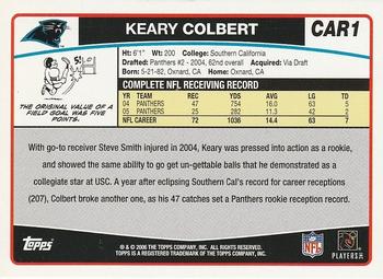 2006 Topps Carolina Panthers #CAR1 Keary Colbert Back