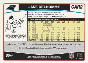 2006 Topps Carolina Panthers #CAR2 Jake Delhomme Back