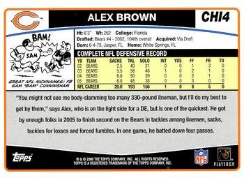 2006 Topps Chicago Bears #CHI4 Alex Brown Back