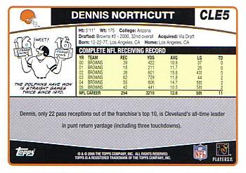 2006 Topps Cleveland Browns #CLE5 Dennis Northcutt Back